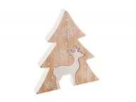 Ozdoby bożonarodzeniowe - CHOINKA DREWNIANA Z RENIFEREM OZDOBA ŚWIĄTECZNA - miniaturka - grafika 1