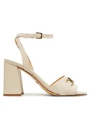 Sandały damskie - Guess Sandały FLJGRT LEA03 Beżowy - miniaturka - grafika 1