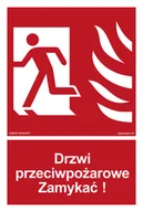 Systemy ekspozycyjne i znaki informacyjne - BB011 DRZWI PRZECIWPOŻAROWE ZAMYKAĆ! KIERUNEK DROGI EWAKUACYJNEJ W LEWO, KS - FOLIA PODŁOGOWA FOTOLUMINESCENCYJNA; (350X518MM) - miniaturka - grafika 1