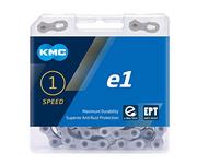 Części motocyklowe - KMC E1 EPT jednobiegowy łańcuch eBike, ciemnosrebrny, 130 ogniw - miniaturka - grafika 1