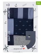 Majtki damskie - Happy Shorts Bokserki (3 pary) w kolorze granatowo-szarym - miniaturka - grafika 1