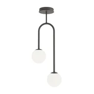 Lampy sufitowe - Atria lampa sufitowa 2xE14 czarna/opal 1383/2 - miniaturka - grafika 1