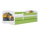 Łóżka dla dzieci i młodzieży - Łóżko dla dziecka, barierka, Babydreams, ciężarówka, zielone - miniaturka - grafika 1