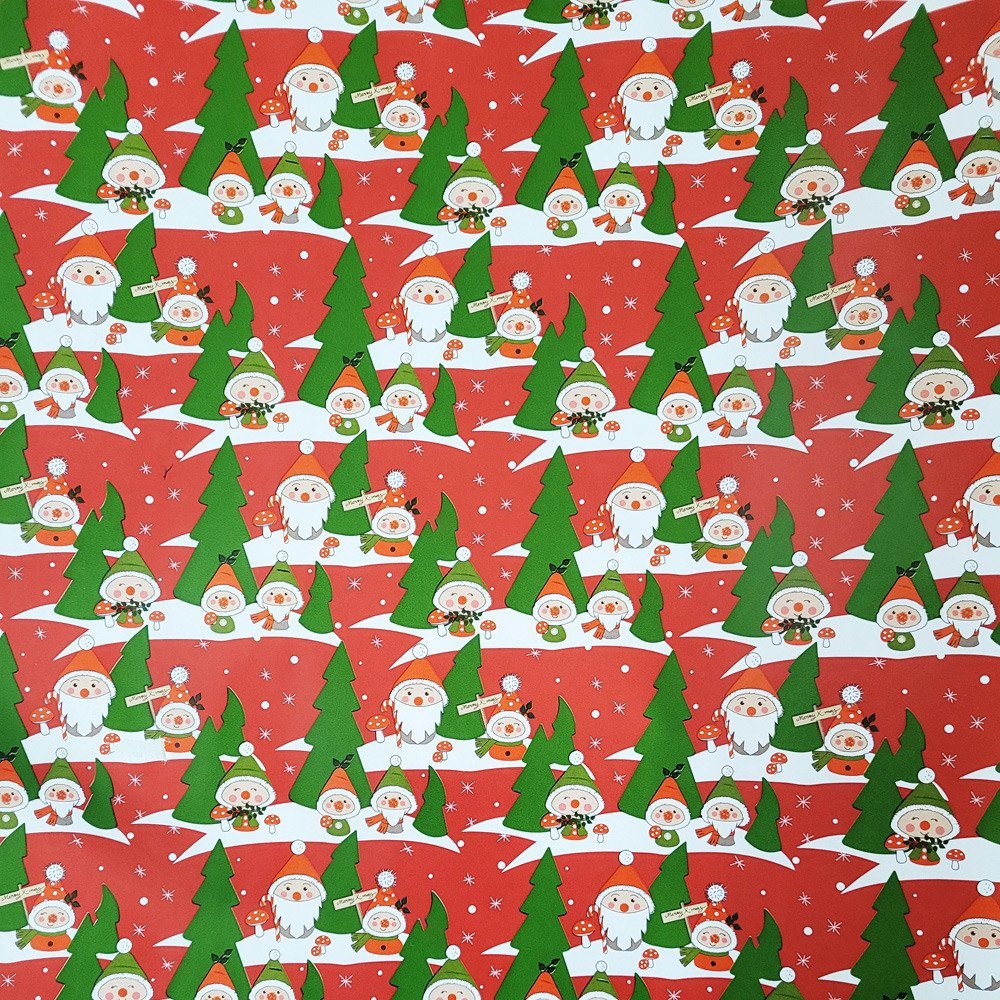 Papier zielony świąteczny mikołaje do 57cmx2m 2m206