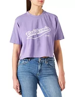 Koszulki i topy damskie - JJXX JXBrook Relaxed t-shirt damski, Fioletowy tulip/szczegóły: jasny biały nadruk Cali 8, L - miniaturka - grafika 1