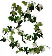 Sztuczne kwiaty - GIRLANDA Z RÓŻAMI NA DEKORACJE ŚLUBNE KOMUNIJNE WESELNE - miniaturka - grafika 1