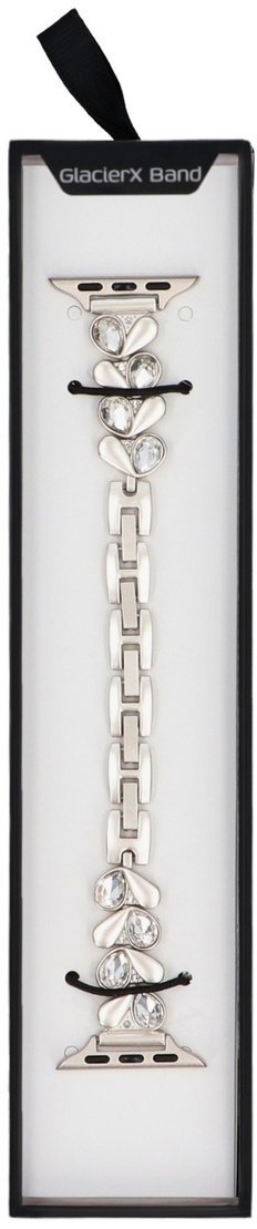 GlacierX bransoleta do smartwatcha Heart Chain Bracelet Silver do Apple Watch 38/40/41mm Kolor srebrny matowy