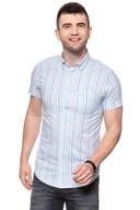 Koszule męskie - Wrangler, Koszula męska, Ss 1Pkt Button-Down Sapphire Blue W5944Nqbt, rozmiar L - miniaturka - grafika 1