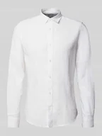 Koszule męskie - Koszula lniana o kroju slim fit z kołnierzykiem typu kent model ‘CAIDEN’ - miniaturka - grafika 1
