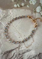 Bransoletki - Bransoletka pozłacana z kamieni naturalnych Labradoryt - miniaturka - grafika 1