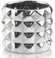 Donice - Donica ceramiczna w kształcie cylindra - srebrna - miniaturka - grafika 1