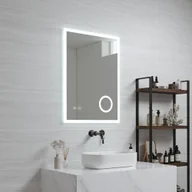 Lustra - Lustro łazienkowe LED 'Scafa' ze 120 diodami LED Aluminiowa rama 50 x 70 cm Biały - miniaturka - grafika 1