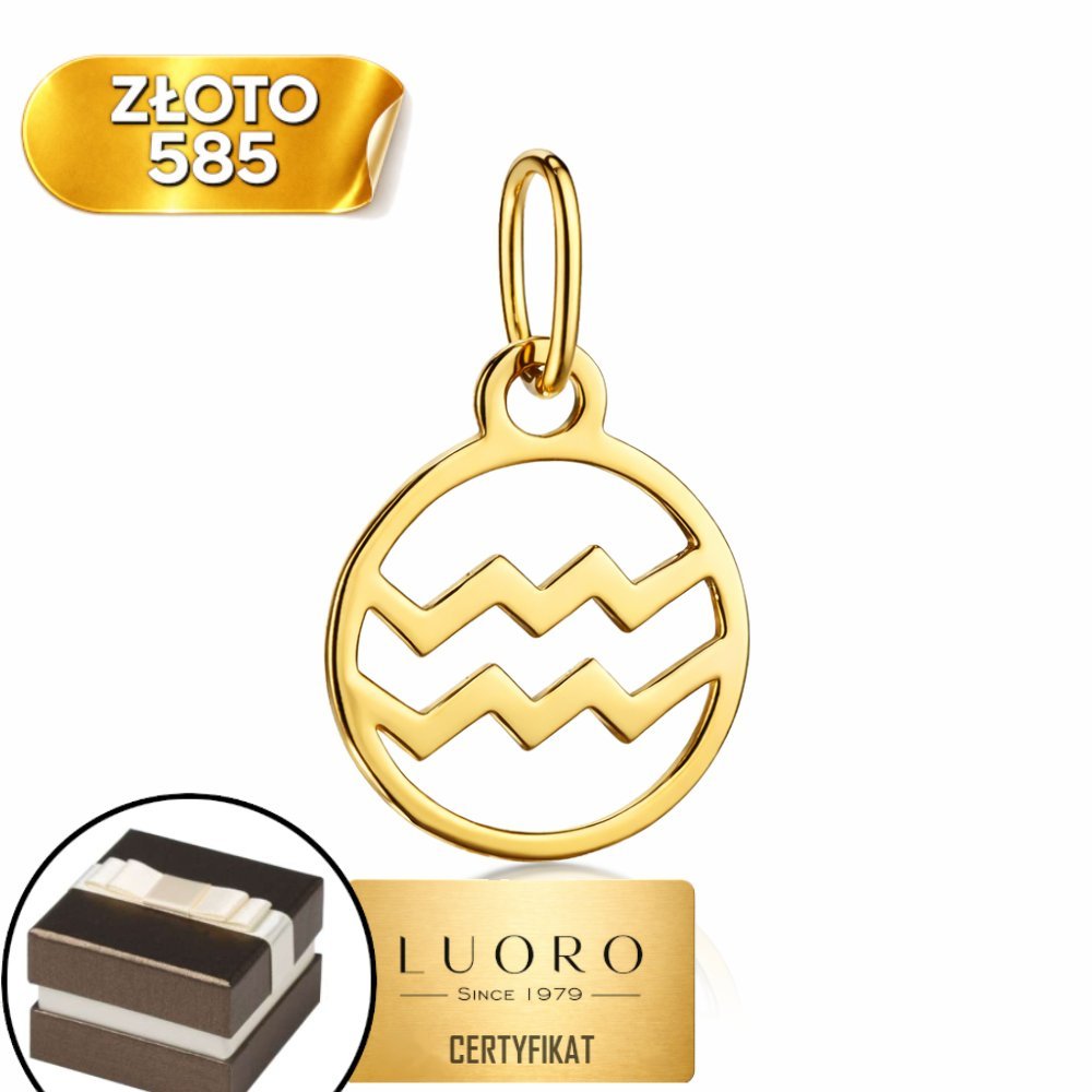 ZAWIESZKA ZŁOTA 585 14K WODNIK ŻÓŁTE ZŁOTO 20 MM ELEGANCKA DELIKATNA