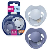 Smoczki uspokajające - LOVI Prime Dynamiczny Smoczek Silikonowy Uspokajający Baby Blue/Blue 6-18m 2-pak - miniaturka - grafika 1