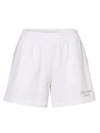 Spodnie sportowe damskie - Calvin Klein Jeans - Damskie spodenki dresowe, biały - miniaturka - grafika 1