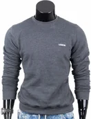 Bluzy męskie - Klasyczna bluza męska, grafitowa LAMON - polska jakość! - miniaturka - grafika 1