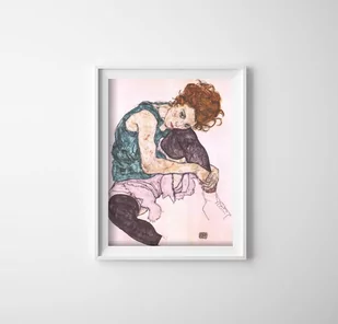 Plakat retro Siedząca kobieta z wygiętym kolanem Egon Schiele - Plakaty Plakat retro Siedząca kobieta z wygiętym kolanem Egon Schiele - Plakaty - miniaturka - grafika 1