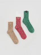 Skarpetki dla dzieci - Reserved - Bawełniane skarpetki 3 pack - ciemnozielony - miniaturka - grafika 1
