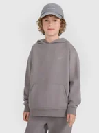 Bluzy dla chłopców - 4F Bluza dresowa nierozpinana z kapturem chłopięca - szara 122 (6-7 lat) - miniaturka - grafika 1