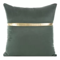 Poszewki na poduszki - Poszewka dekoracyjna EUROFIRANY Mink, ciemnozielono-złoty, 45x45 cm - miniaturka - grafika 1