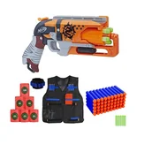 Zabawki militarne - Zestaw Pistolet Nerf Zombie Strike Hammershot +opaska +kamizelka +cele +50 strzałek - miniaturka - grafika 1
