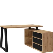 Biurka - Biurko Narożne Iga II Dąb Artisan Meblomax Czarny, Dąb Artisan - miniaturka - grafika 1