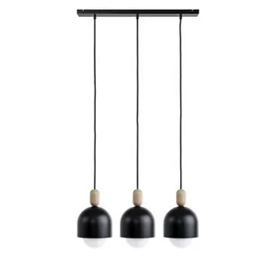 Lampa sufitowa Loft Ovoi 3L czarna lampa wisząca na listwie KOLOROWE KABLE - Lampy sufitowe - miniaturka - grafika 1
