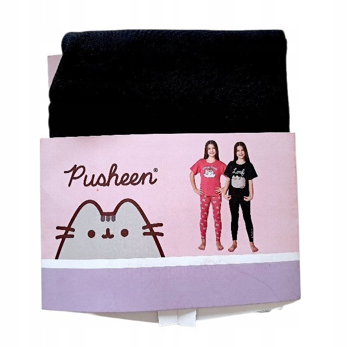 Pusheen Legginsy Dziewczęce 2 Pary Różowe/Czarne Rozmiar 146/152