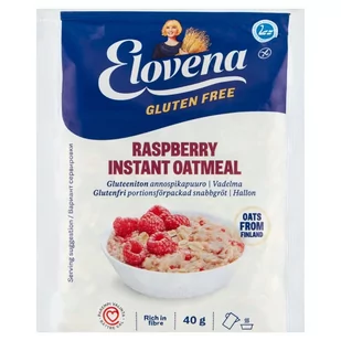 Elovena Gluten Free Bezglutenowa owsianka błyskawiczna z malinami 40 g - Zdrowa żywność - miniaturka - grafika 1