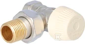 Zawory i kraniki - Zawór termostatyczny, kątowy, wkładka SX, 1/2", gwint wewnętrzny, złączka do grzejnika z uszczelnieniem metal-metal, korpus standard (seria F) - miniaturka - grafika 1