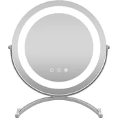 Lusterka do makijażu - Lusterko kosmetyczne z oświetleniem, lustro do makijażu z włącznikiem dotykowym i funkcją pamięci, możliwość ściemniania, obracane o 360°, - miniaturka - grafika 1