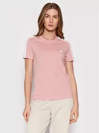 Koszulki sportowe damskie - Adidas T-Shirt Loungewear Essentials 3-Stripes HF7236 Różowy Regular Fit - miniaturka - grafika 1