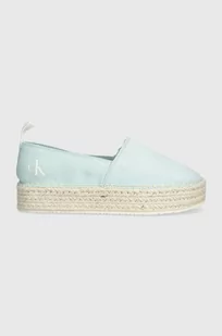 Calvin Klein Jeans espadryle PLATFORM ESPADRILLE ML BTW kolor niebieski na platformie - Espadryle damskie - miniaturka - grafika 1