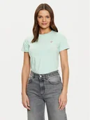 Koszulki i topy damskie - Guess Jeans T-Shirt W4YI10 J1314 Zielony Regular Fit - miniaturka - grafika 1