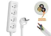 Listwy zasilające - Przedłużacz sieciowy 4 gniazda z uziemieniem 1,5m biały MA 9533 - miniaturka - grafika 1