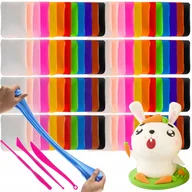 Masy plastyczne - Piankolina Plastelina Glina Polimerowa Magiczna Masa Plastyczna Zestaw x 96 - miniaturka - grafika 1