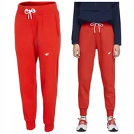 Dresy damskie - Spodnie damskie 4F czerwone NOSH4 SPDD002 62S-2XL - miniaturka - grafika 1