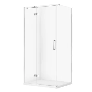 Kabina prysznicowa Cersanit Jota 100x80x195 prostokątna chrom transparentne z brodzikiem tako slim 4cm biały S601-423 - Kabiny prysznicowe - miniaturka - grafika 1