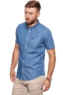 Koszule męskie - Lee Button Down Ss Medieval Blue L886Jo13-M - miniaturka - grafika 1