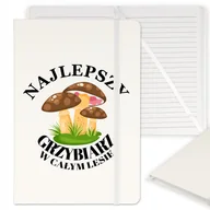 Notesy i bloczki - NOTES BIAŁY A5 PREZENT MIŁOŚNIKA GRZYBOBRANIA WZÓR - miniaturka - grafika 1