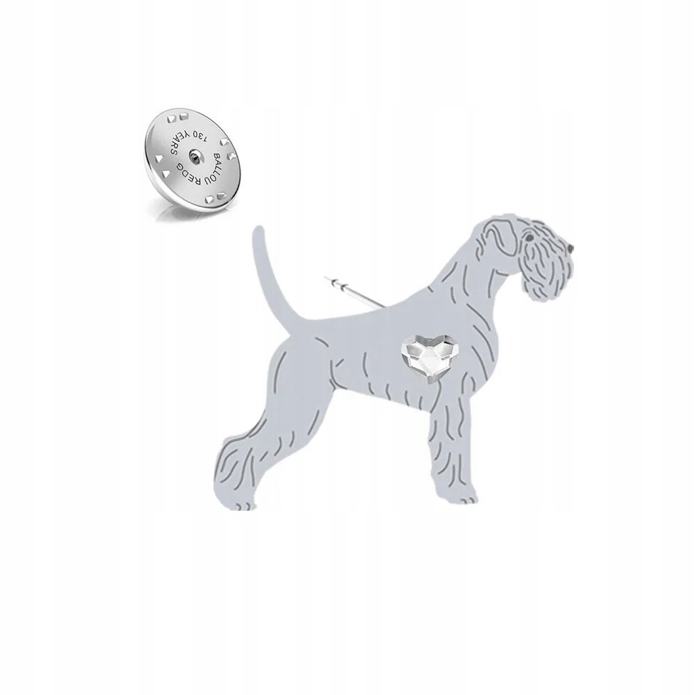 Wpinka Srebrna z psem Sznaucer 925 Prezent Biżuteria DEDYKACJA GRATIS
