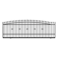 Ogrodzenia - Brama przesuwna Damian RAL9005 400 x 130 - 150 cm bez przeciwwagi prawa - miniaturka - grafika 1