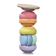 Zabawki sensoryczne - Stapelstein - Zestaw 6+1 krążków sensorycznych do zabaw ruchowych Rainbow Set - pastel - miniaturka - grafika 1