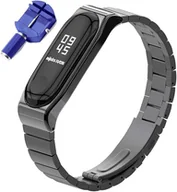 Akcesoria do smartwatchy - ETUI DO ZEGARKA XIAOMI MI BAND 4/3 CZARNE Z BRANSOLETĄ STAL NIERDZEWNA - miniaturka - grafika 1