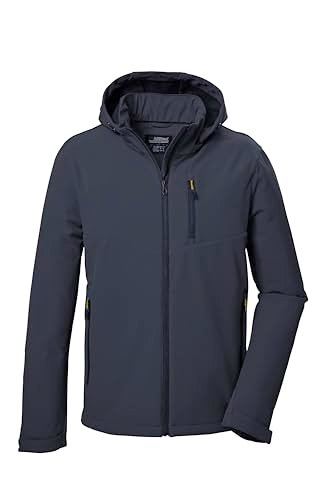 killtec Męska kurtka softshellowa/kurtka outdoorowa z odpinanym kapturem KOW 92 MN SFTSHLL JCKT, granatowa, 4XL, 41829-000