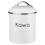 Pojemniki kuchenne - Pojemnik metalowy okrągły ALCANO KAWA biały - miniaturka - grafika 1
