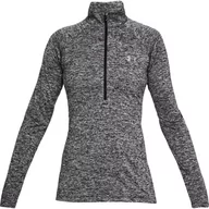 Bluzy sportowe damskie - Bluza damska Under Armour  Tech Half Zip Twist black L - miniaturka - grafika 1