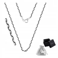 Łańcuszki - Łańcuszek srebro pr. 925 Splot Ankier Oksydowany do Wisiorków| 55 cm x 2 mm - miniaturka - grafika 1