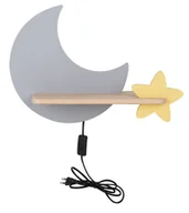 Lampy ścienne - Candellux Moon Lampa Kinkiet Ścienny 5W LED IQ KIDS szary+złoty 21-75727 - miniaturka - grafika 1