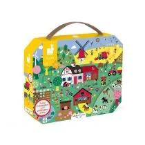 Janod Puzzle obserwacyjne w walizce Farma 24 elementy 3+ Made in France, solution-bc-7528-0 - Puzzle - miniaturka - grafika 1